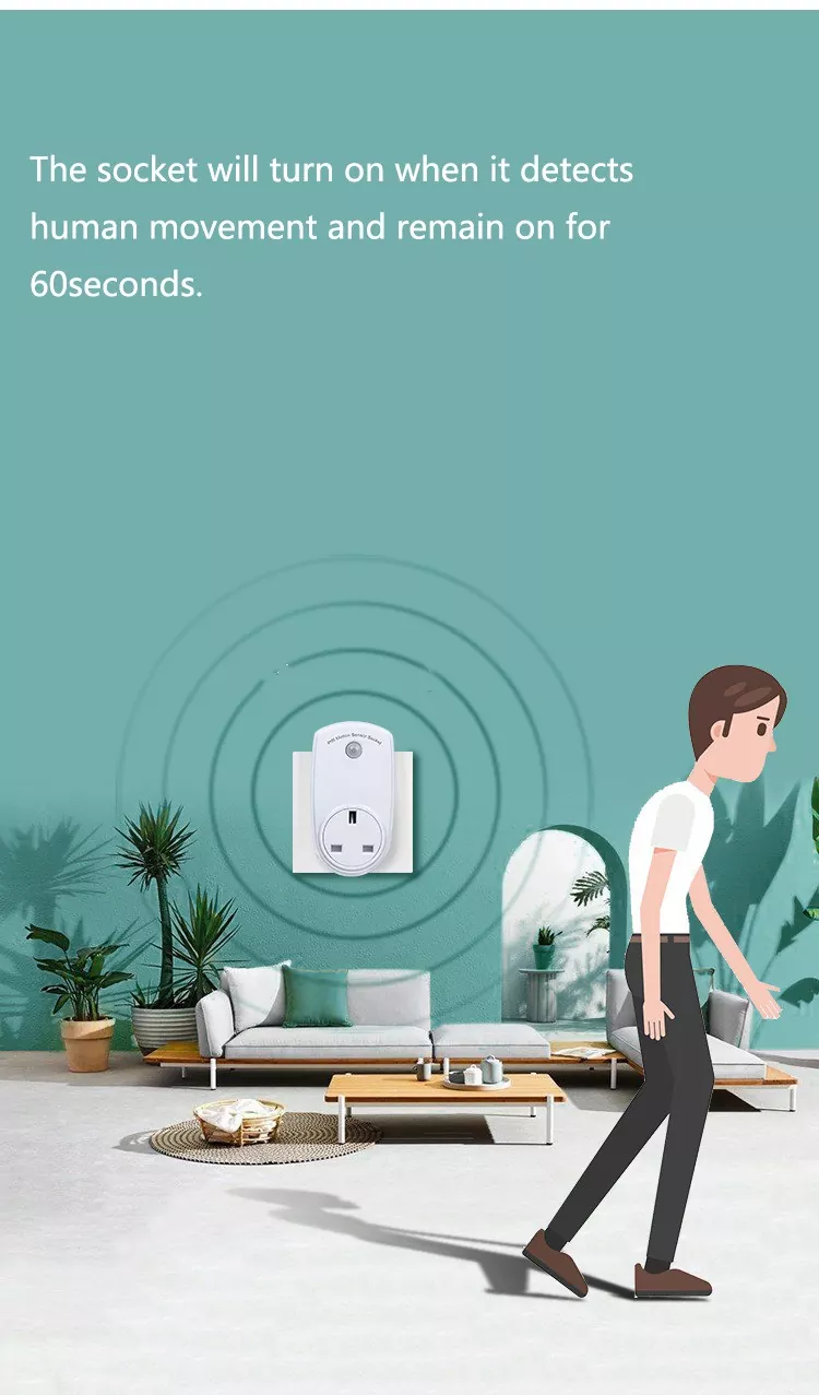 UK Motion Sensor Socket